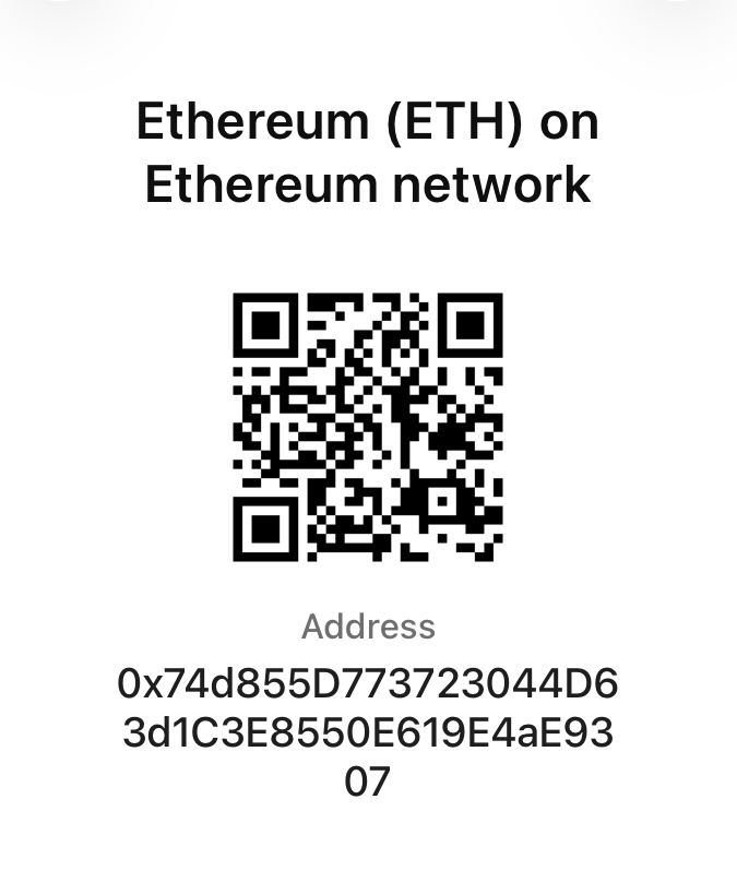 Ethereum donation QR code, Ethereum network